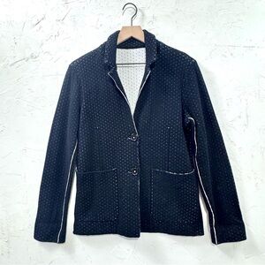 Black Textured Knit Blazer S – Lightweight Spring Jacket